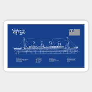 RMS Titanic ship plans. White Star Ocean Liner - ADpng Sticker